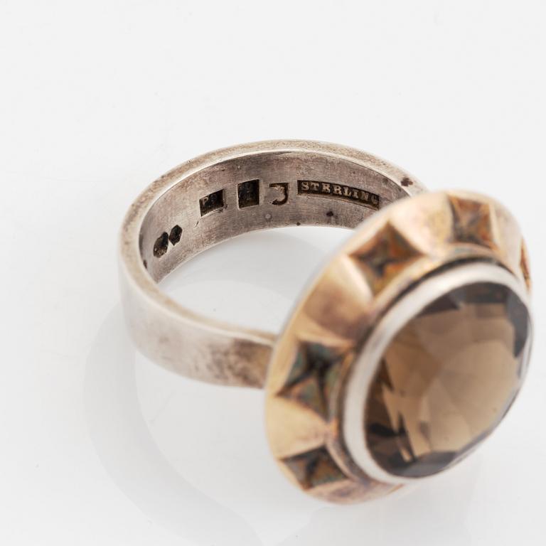 Sigurd Persson, silver and smoky quartz ring.