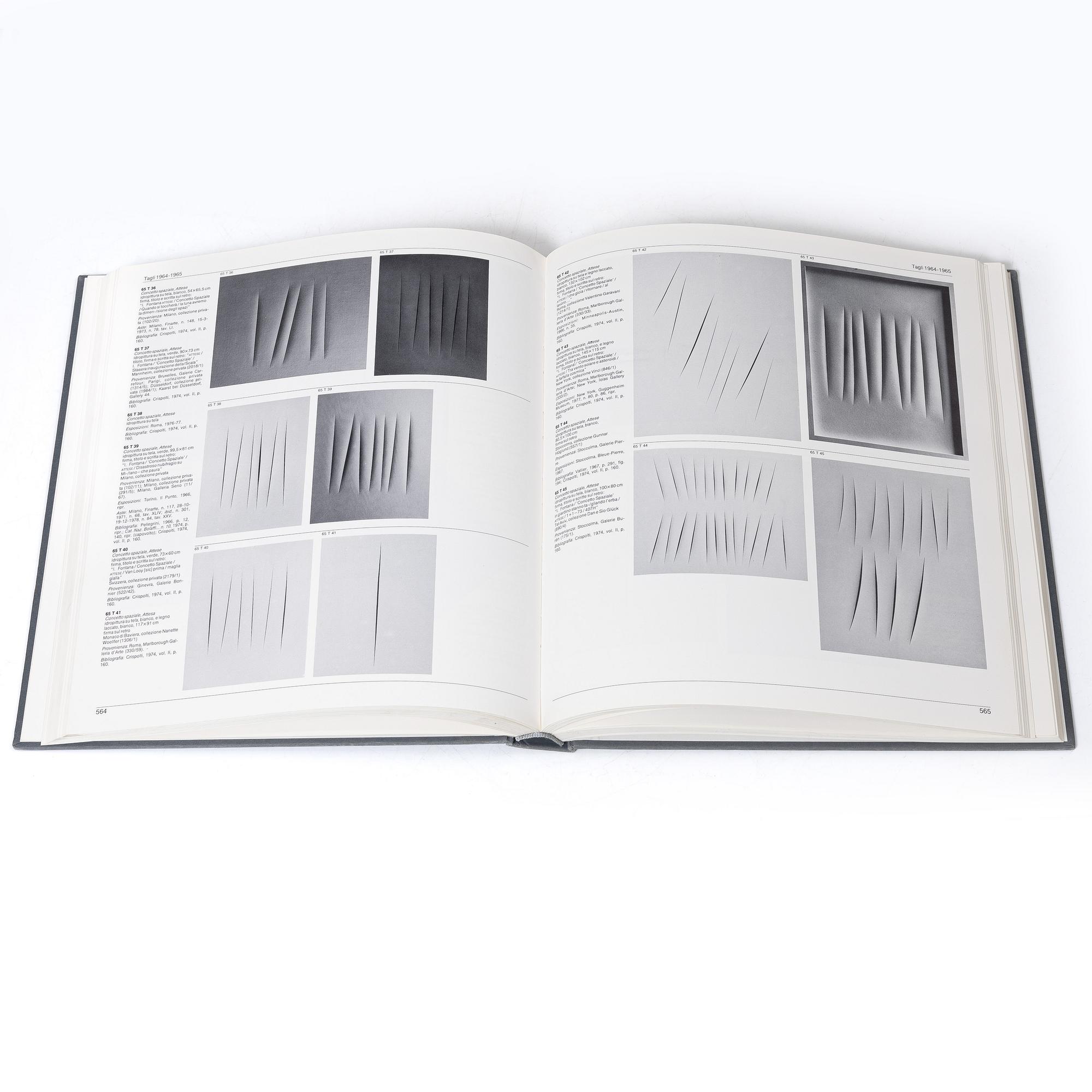 Böcker, 2 volymer, "Fontana - Catalogo generale I-II", Enrico Crispolti, Edizioni Electa, Milan,1986.