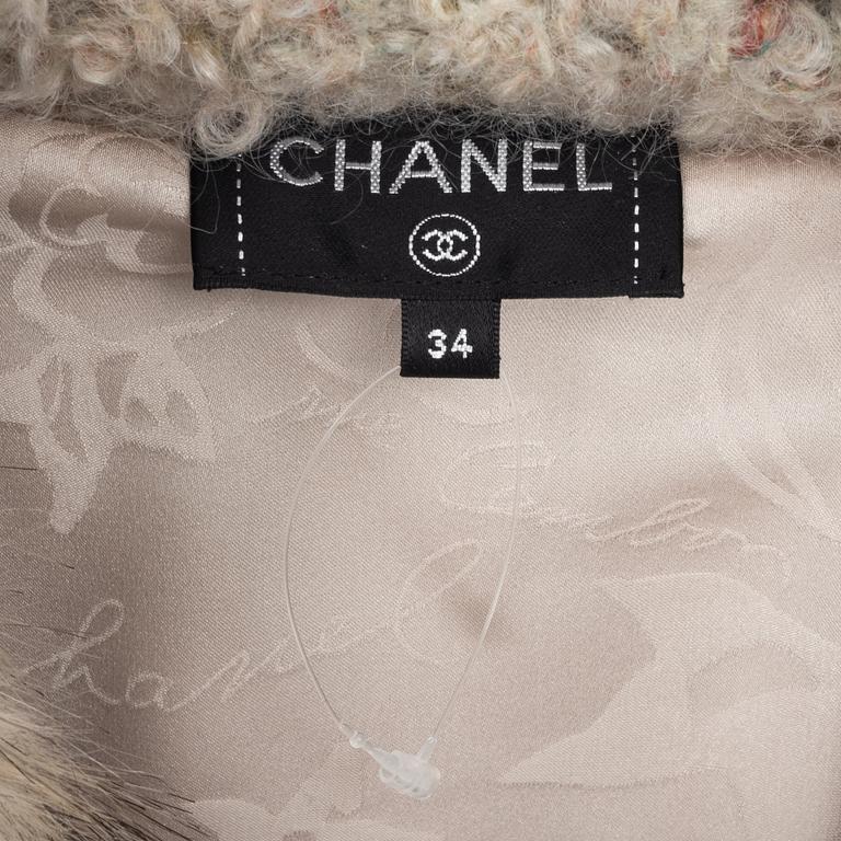 Chanel, a wool and fake fur jacket, A/W 2018/2019, size 34.