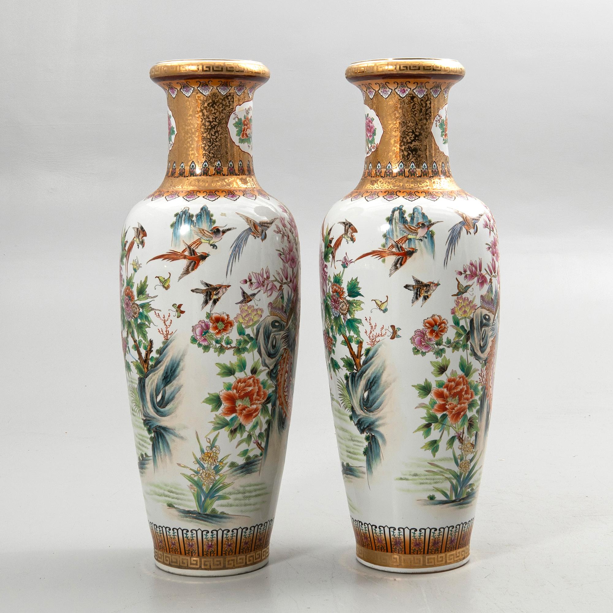 Floor vases, 1 pair, China, 19th/20th century.