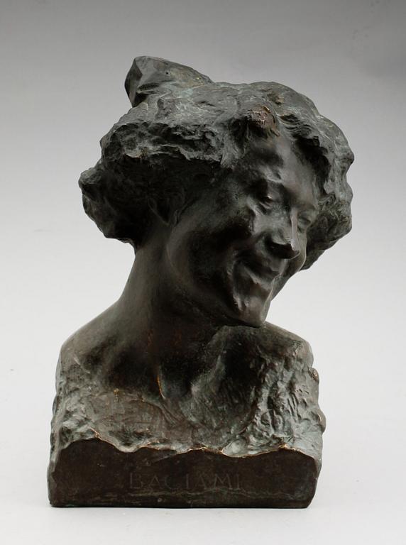 LEONARDO BAZZARO, skulptur, brons, "Baciami", 1800-/1900-tal.