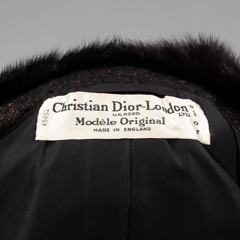 CHRISTIAN DIOR, kappa och klänning, 1960-tal.