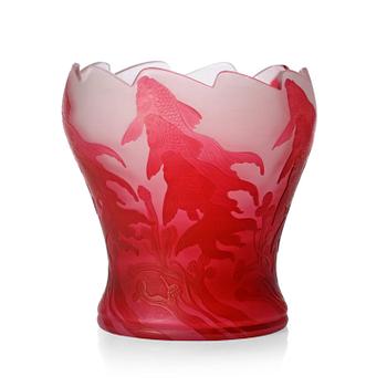 229. An Alf Wallander Art Nouveau cameo glass vase, Kosta circa 1909.