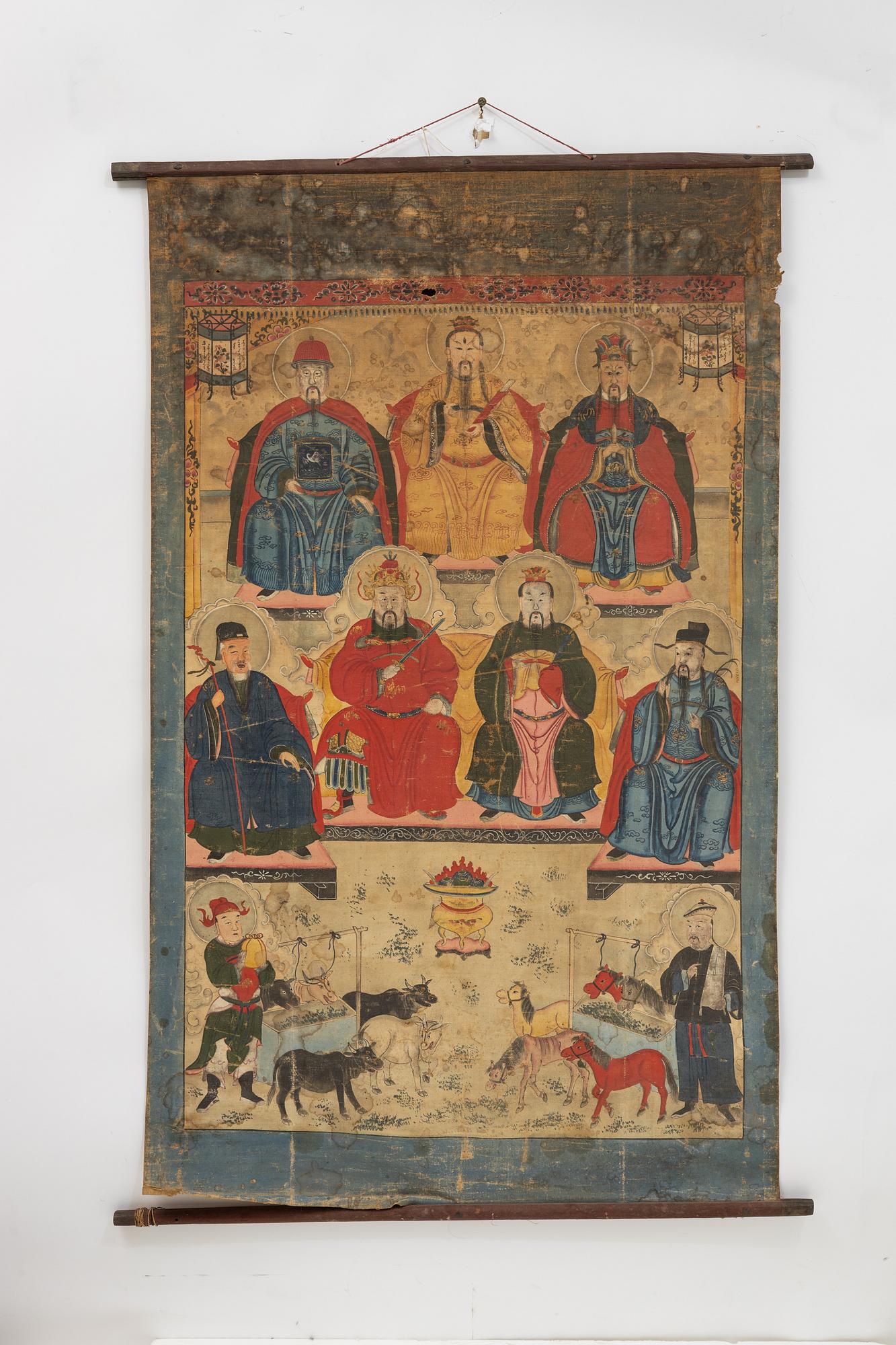 A Tibetan thangka, 20th century.