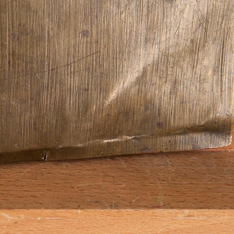 IKON, triptyk, mässing samt emalj, Ryssland 1800-tal.