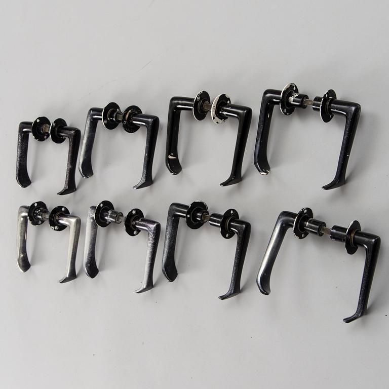 Alvar Aalto, ALVAR AALTO, Eight  pair of 1950s doorhandles  manufactured by Kellokosken Tehdas, Finland.