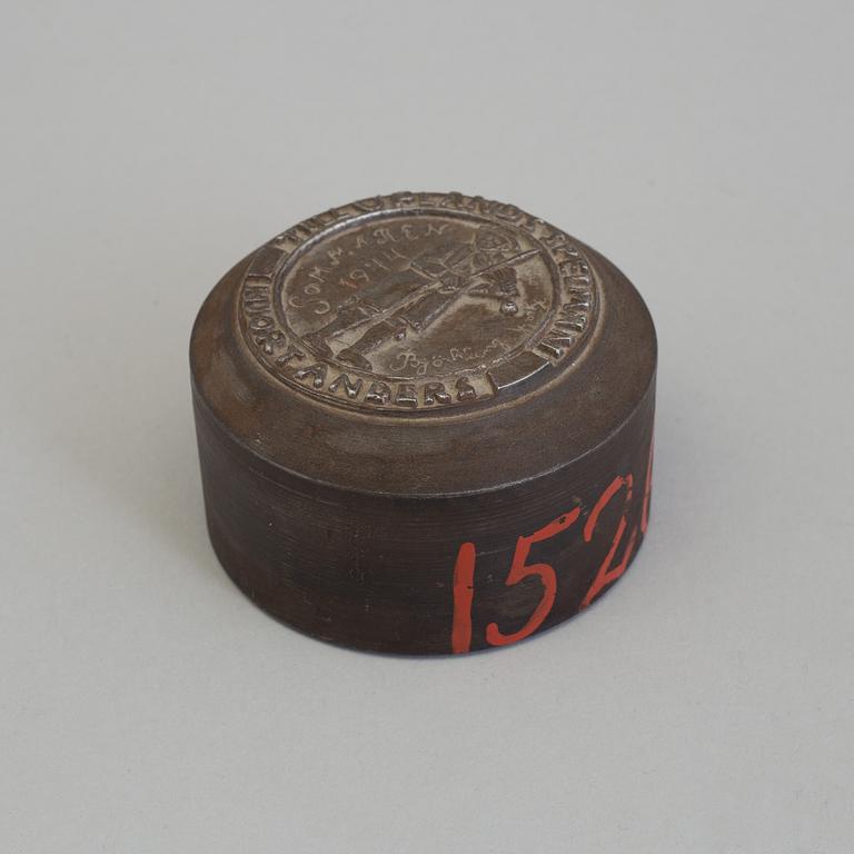 BROR HJORTH, an iron stamp for medals, 1944.