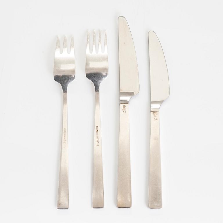 Bertel Gardberg, a 24-piece set of 'Birgitta' silver cutlery, Hopeatehdas oy, Helsinki 1960-1966.