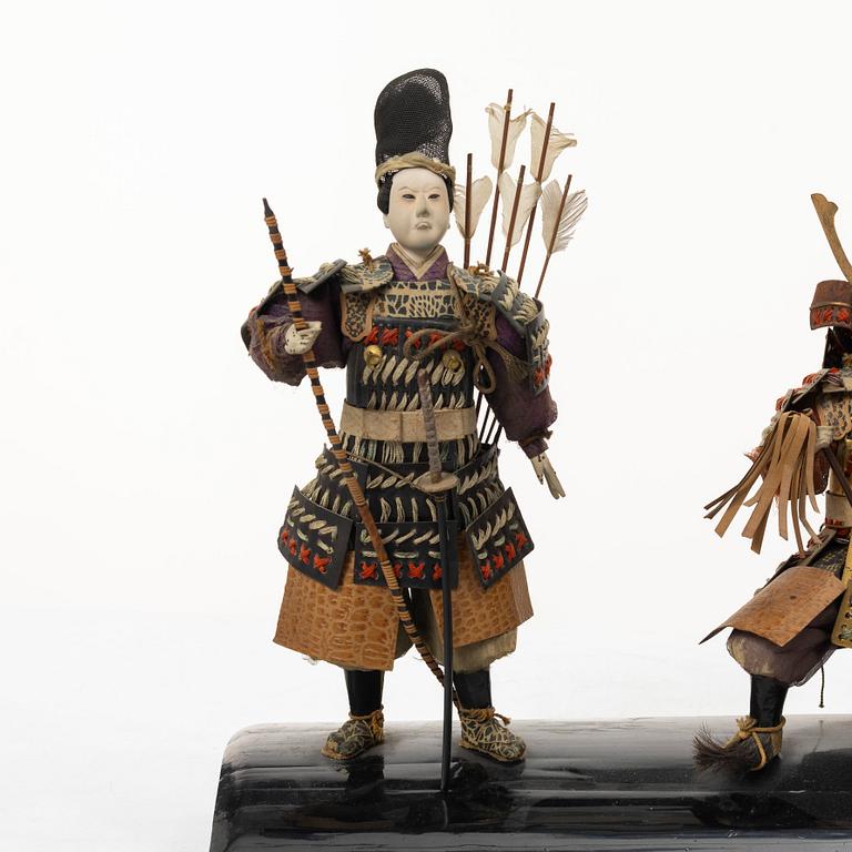 Two Japanese 'Hina' dolls, Showa, 1900s.