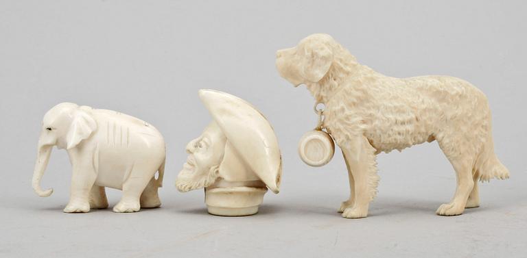 FIGURINER, 3 st, ben, omkring sekelskiftet 1900 till 1920-tal.