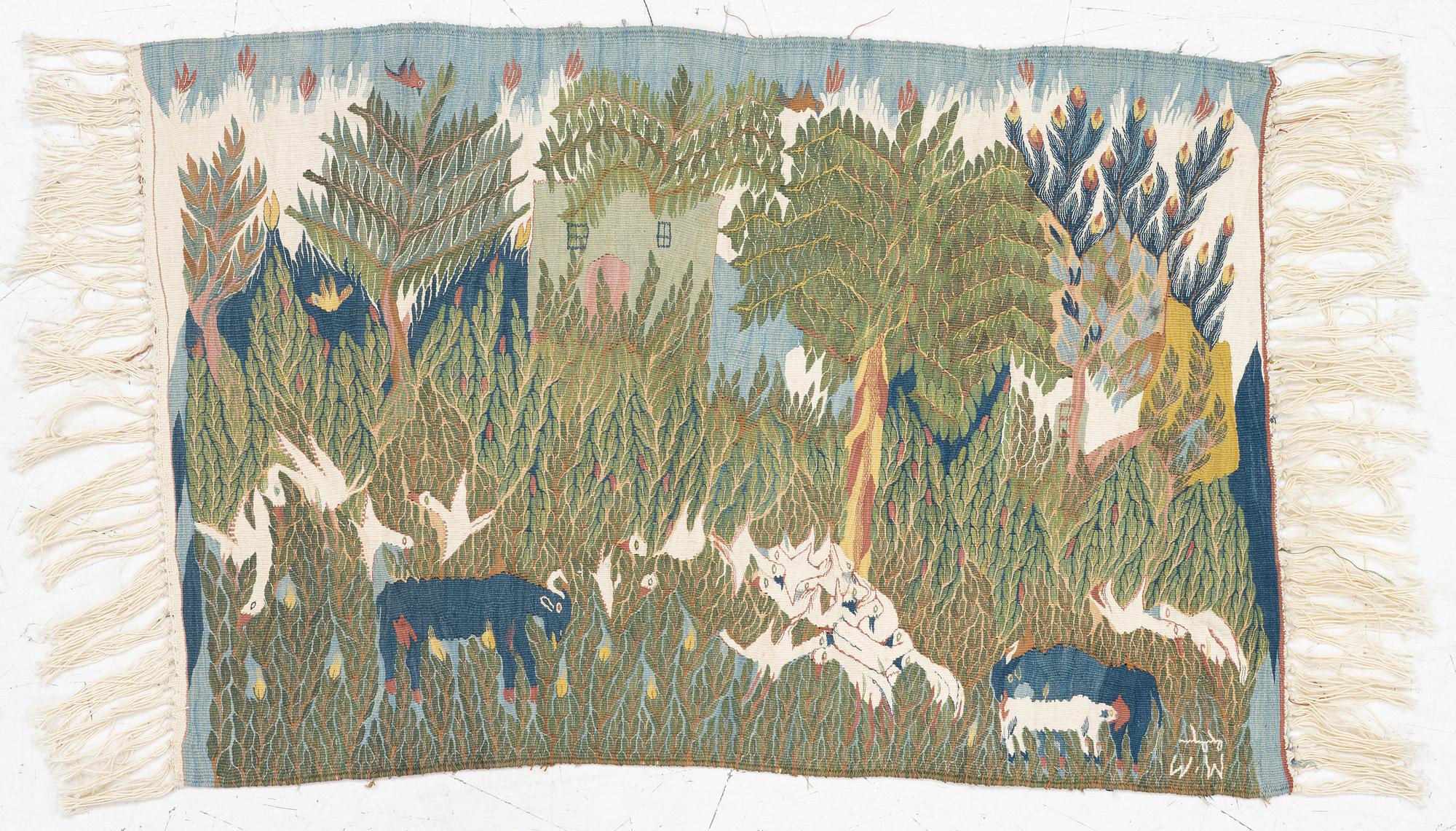 Ramses Wissa Wassef, Vävnad, gobelängteknik, Harania, Egypten, ca 64 x 42 cm.