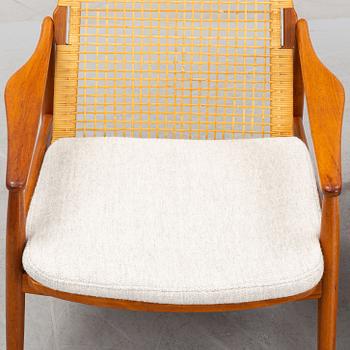 Hartmuth Lohmeyer, a pair of teak and rattan easy chairs, Gemla, Diö, 1950's/60's.