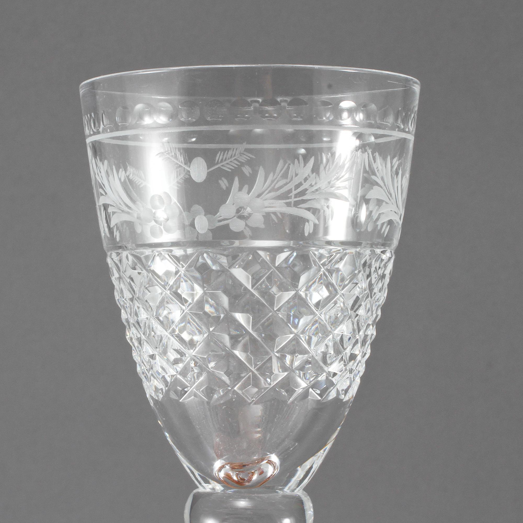 VITVINSGLAS, 12 st, "Elvira Madigan", Elis Bergh, Kosta, 1900-tal.