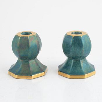 Wilhelm Kåge and Josef Ekberg, ten pieces of green glazed stoneware, Sweden, mid 20th century.