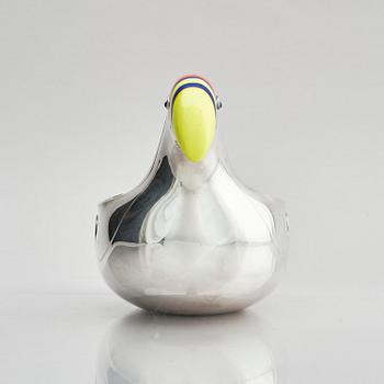 Gunnar Cyrén, "Stornäbb" (large beak), a unique sterling silver bowl with sapphires and glass, Gävle, Sweden 1977.