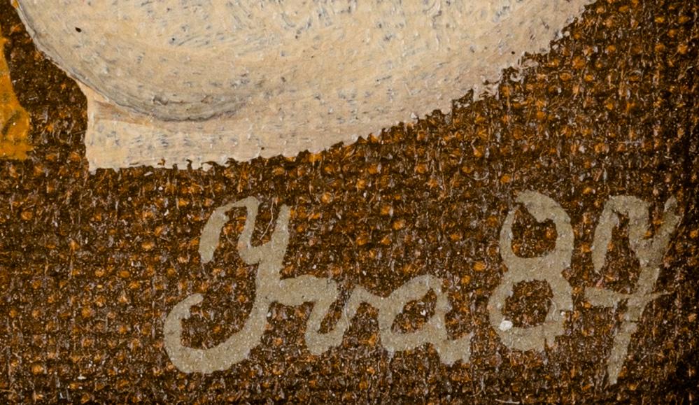 Iva Hüttnerova, oil on cardboard, signed and dated 87.