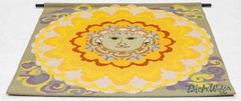 Björn Wiinblad, a wall tapestry, 'Sun Small', Loom Art Collection, Portugal, 1976, c. 118 x 113 cm.