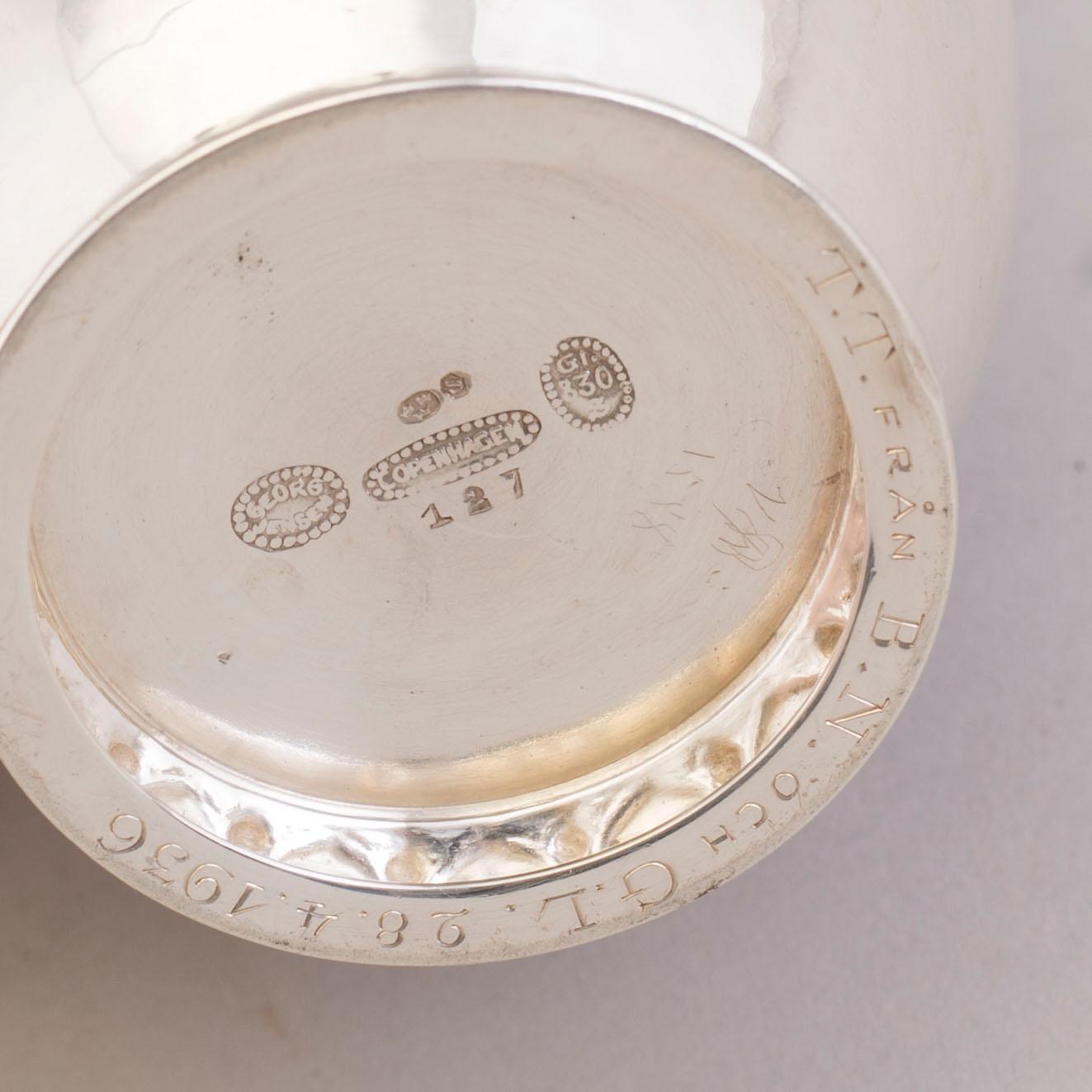 A silver mug by Georg Jensen, model 127, Copenhagen 1920/30's.