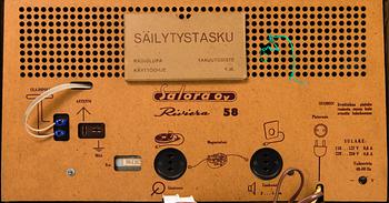 A 1950-60s Finnish Salora 'Riviera 58' tube radio.