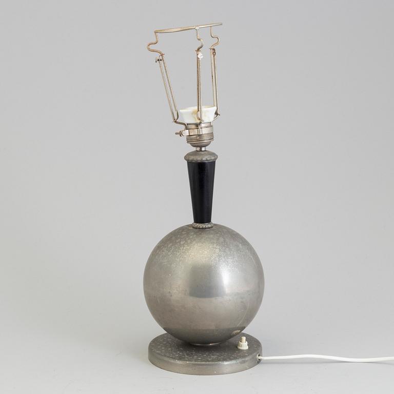 BORDSLAMPA, Art deco, tenn, 1930-tal.