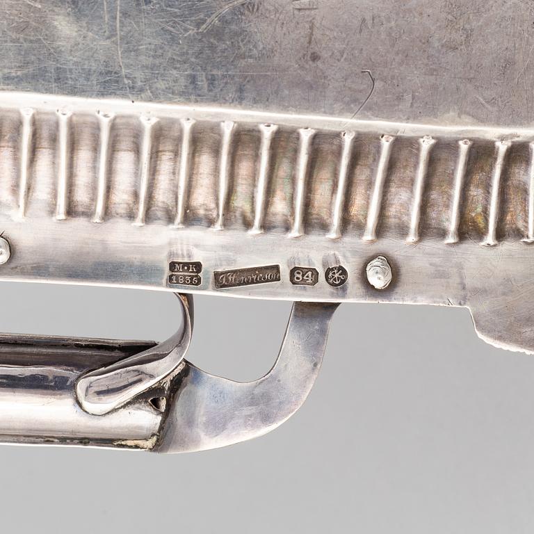 A russian silver tray, mark of Johan Henricson, St Petersburg 1835.