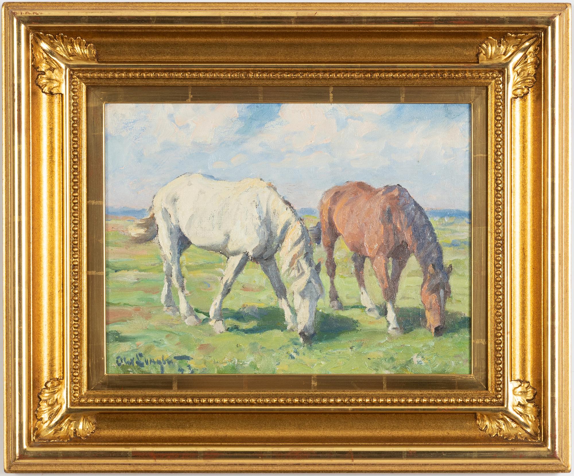 Alexander Langlet, Betande hästar i ängslandskap.