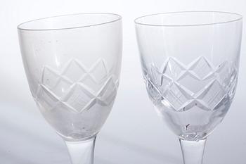 Seventeen wine glasses from Kosta, 20th century.