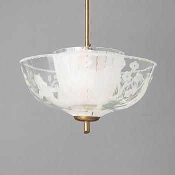 Erik Kinell, ceiling lamp, Glössner & Co, Swedish Modern, 1940s.