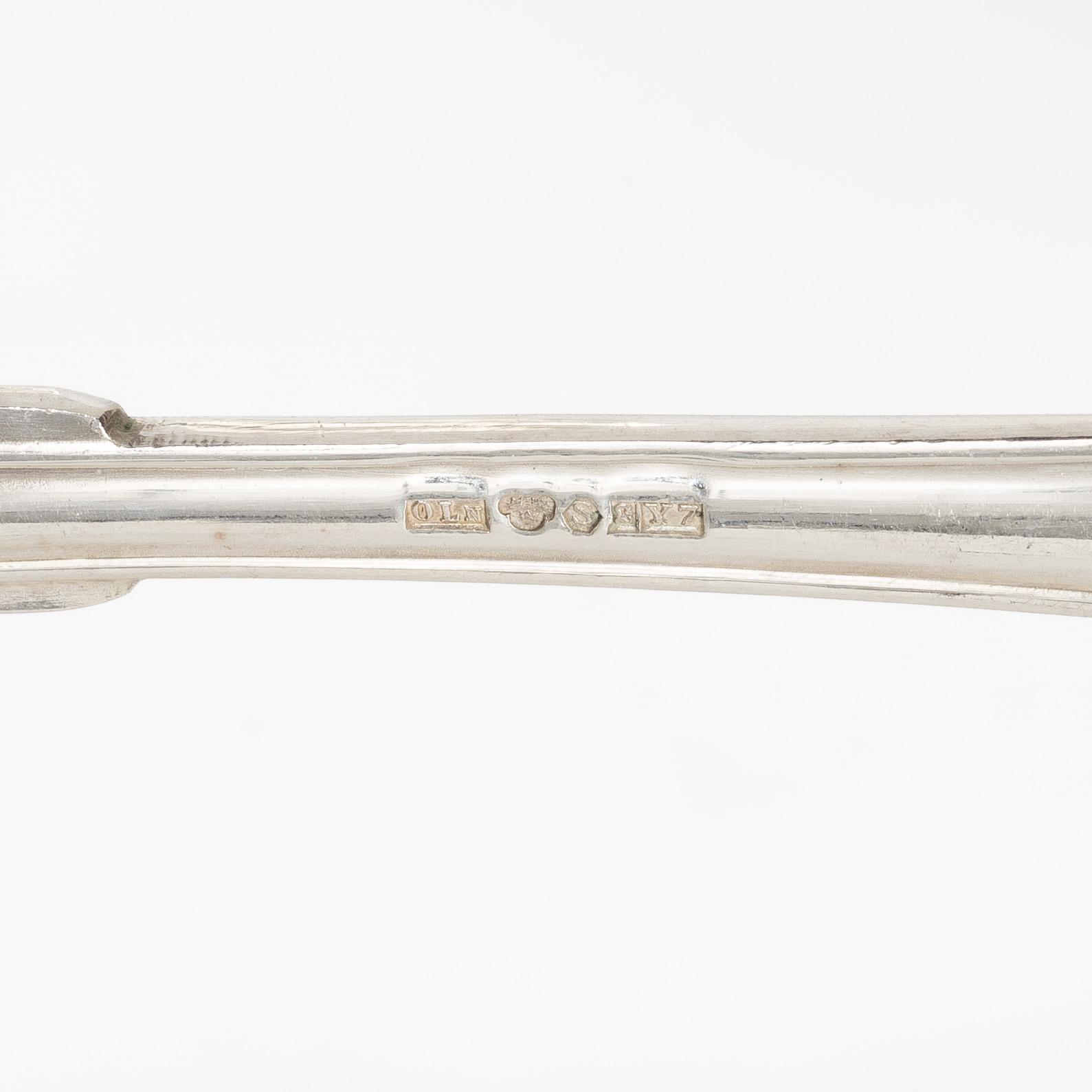 24 pieces of silver spoons, Swedish pointy model, by Otto Larsson, Landskrona, Sweden, 1925.