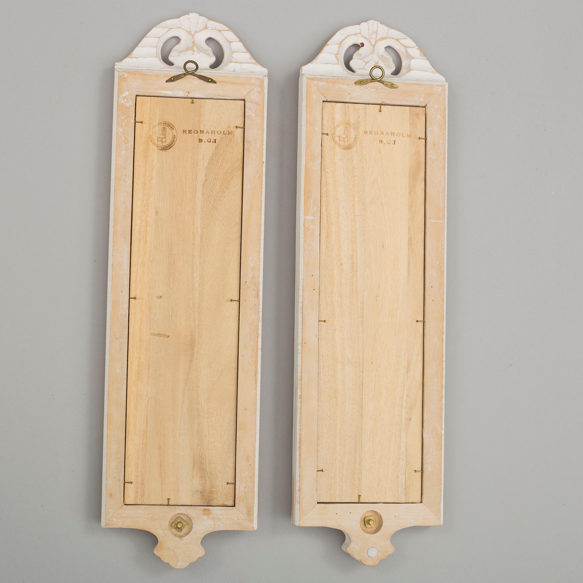 SPEGELLAMPETTER, ett par, "Regnaholm", IKEA:s 1700-talsserie, 1990-tal.