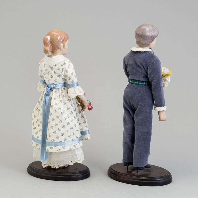 a pair of dolls, Bing och Gröndahl, late 20th century.