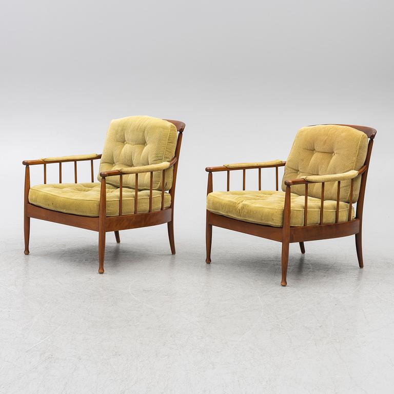 Kerstin Hörlin-Holmquist, A pair of "Skrindan" armchairs, OPE-Möbler, mid-20th century.