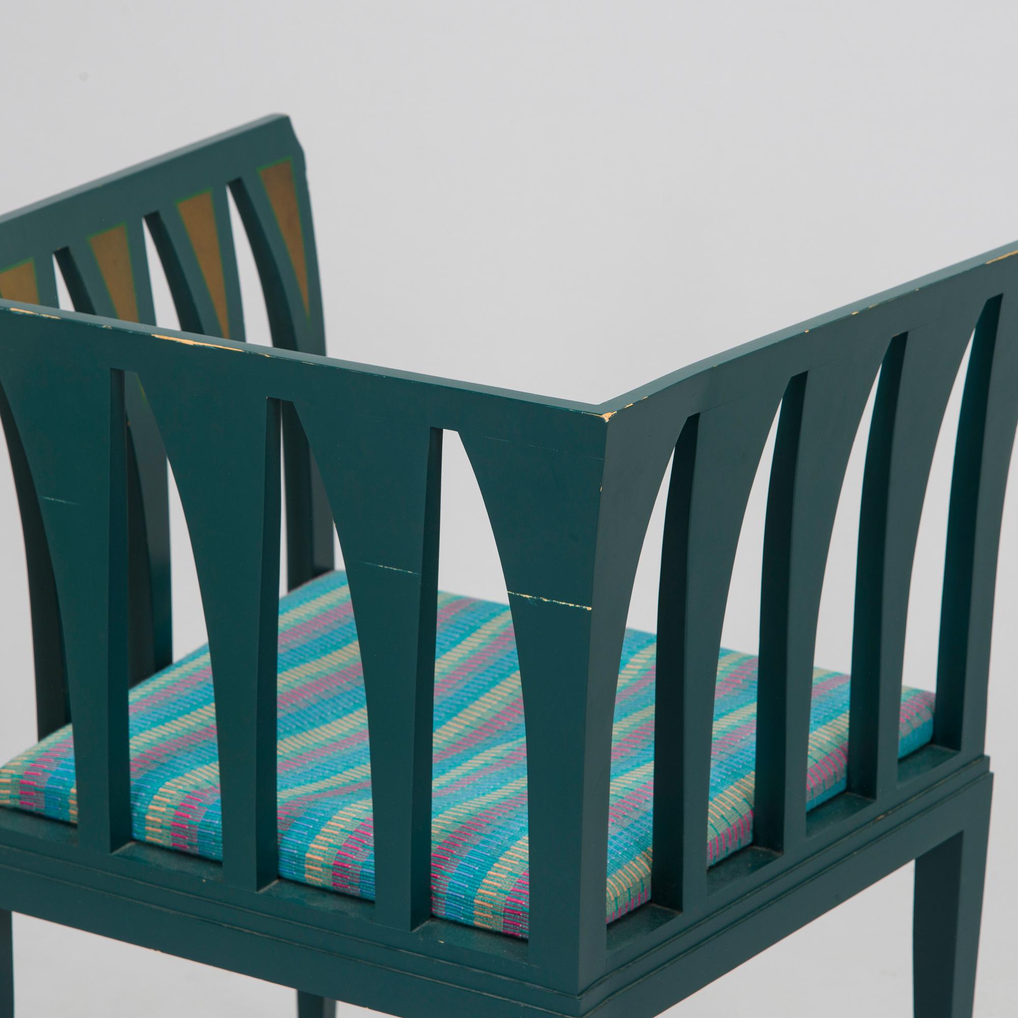 Eliel Saarinen, möblemang, 5 delar, "Blue suite" för Adelta, Finland 1980-tal.