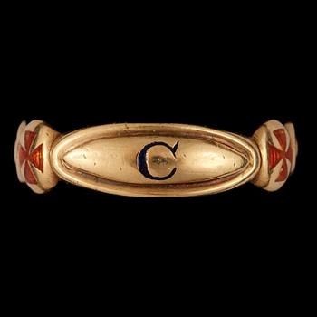 FRIMURARRING, guld 18K, CF Carlman, Stockholm 1930. Vikt ca 7 gram.