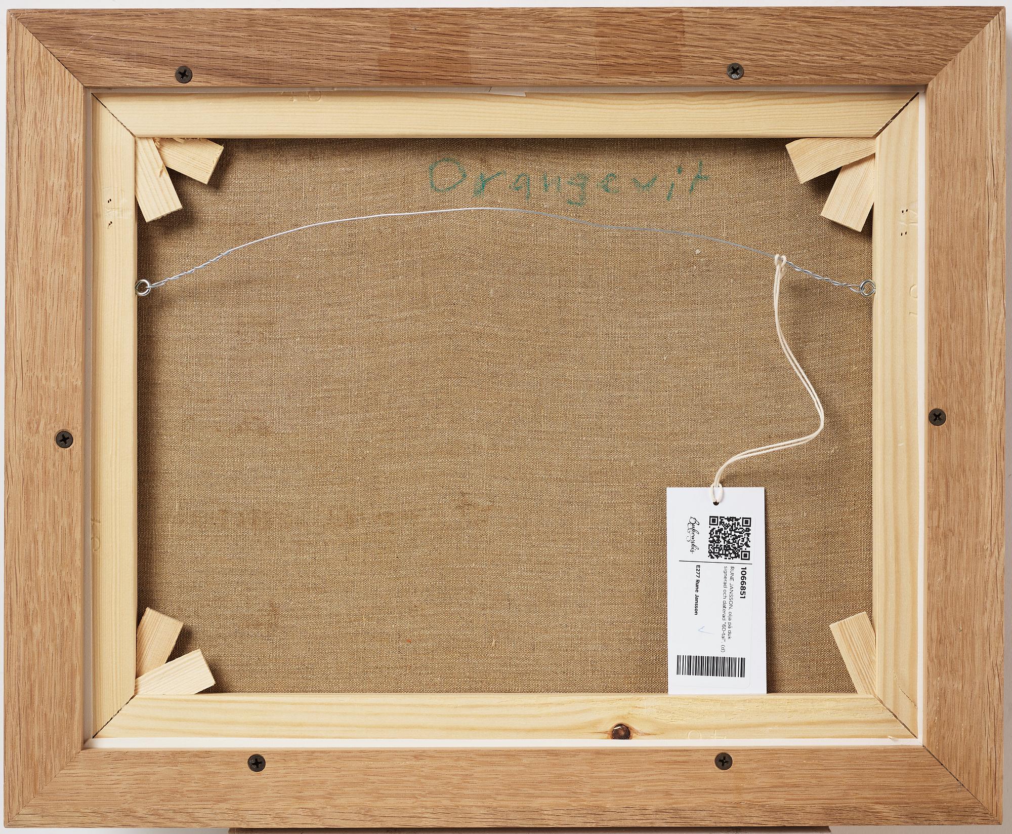 RUNE JANSSON, oil on canvas signed and dated "60's".