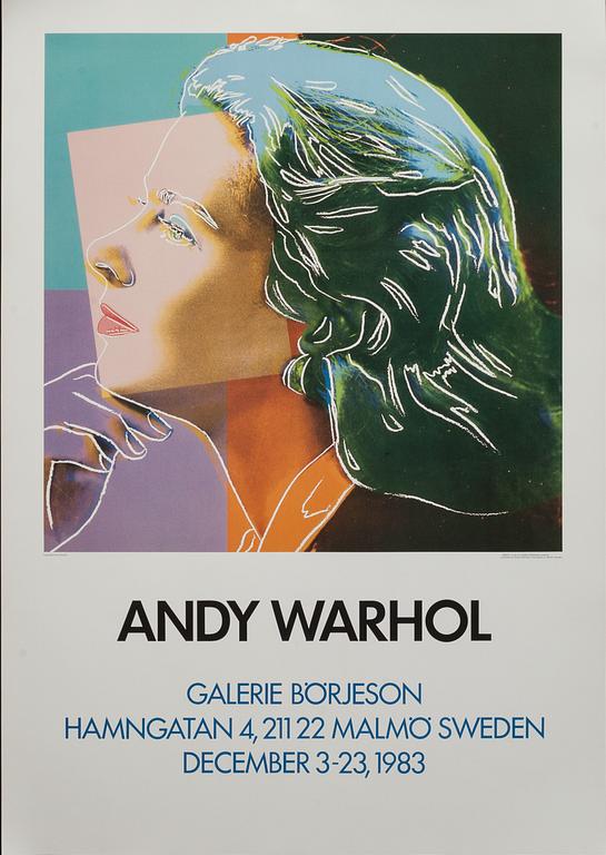ANDY WARHOL, efter, affischer, 3 st, Galerie Börjeson 1983.