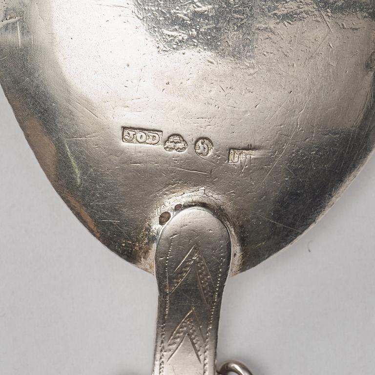 A Swedish 19th century silver spoon, mark of Johan Olof Degerman, Haparanda (1840-1887).