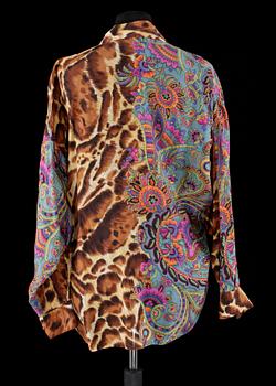 A silk blouse by Versace.