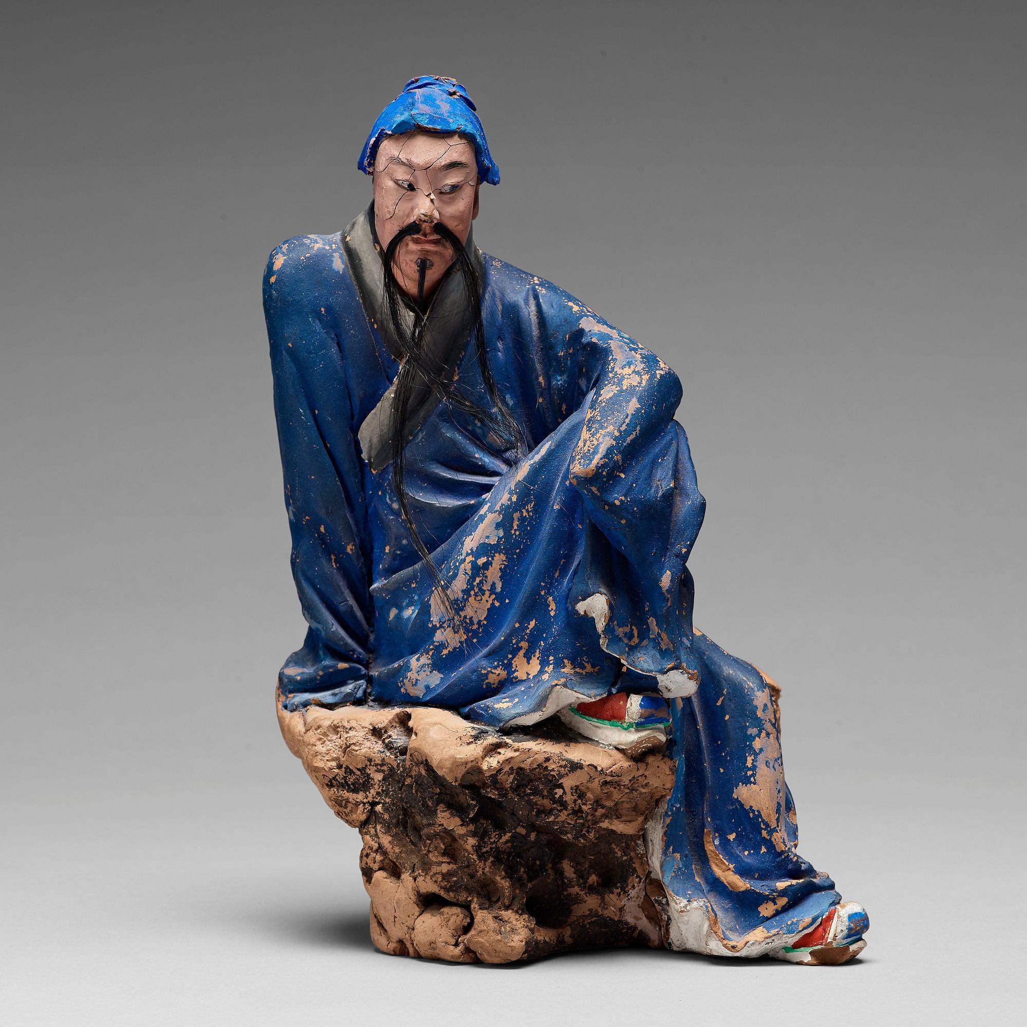 SKULPTUR, lera. Qingdynastin, 1800-tal.