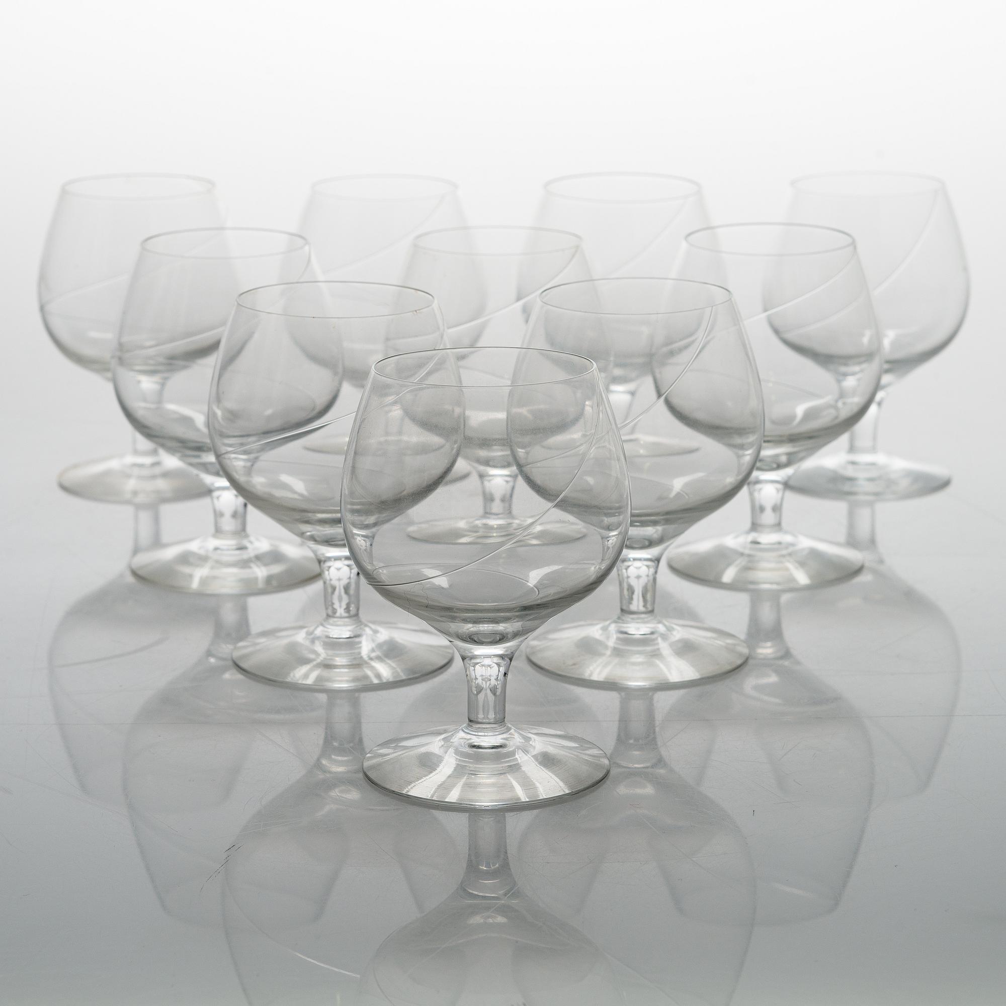 ANNA EHRNER, A 46-pieces Swedish 'Line' glass service by Kosta Boda, late 20th century.