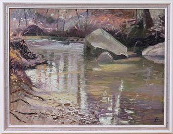 OKÄND KONSTNÄR, olja på duk, 2 st, sign "Lloyd".