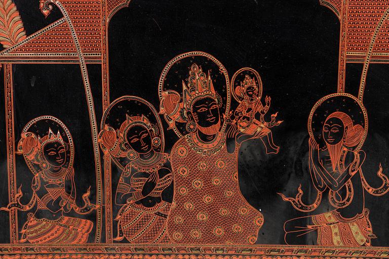 Lackarbete, Buddhas födelse, Burma (Myanmar), 1900-tal.