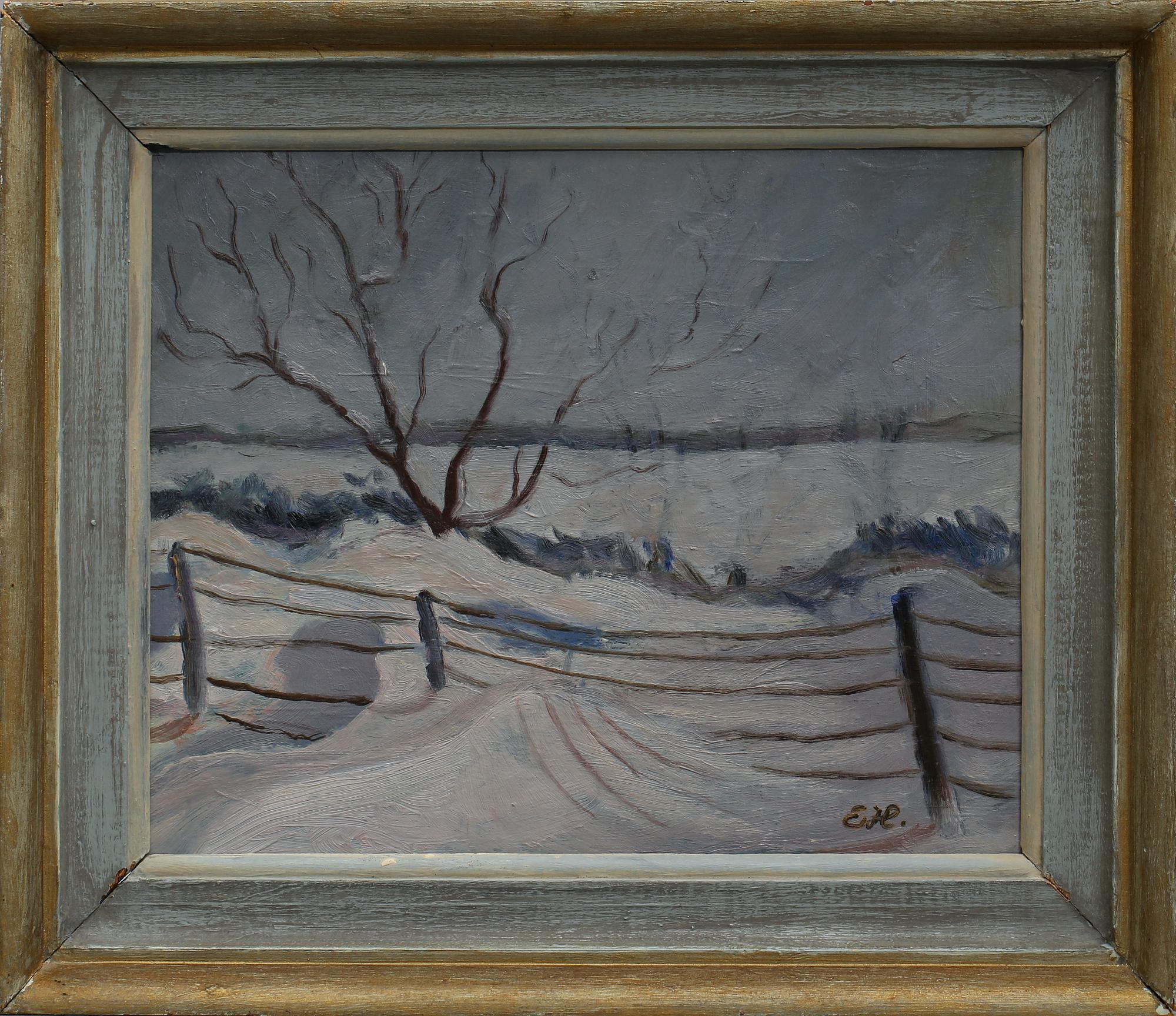 ESTER HENNING, olja på pannå, monogramsignerad.