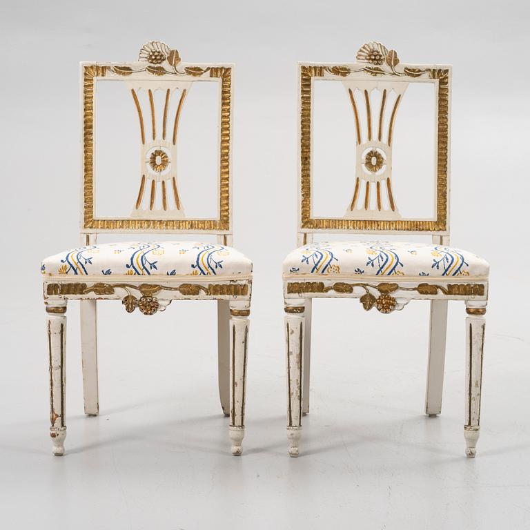 Chairs, a pair, Lindome, late Gustavian, circa 1800.