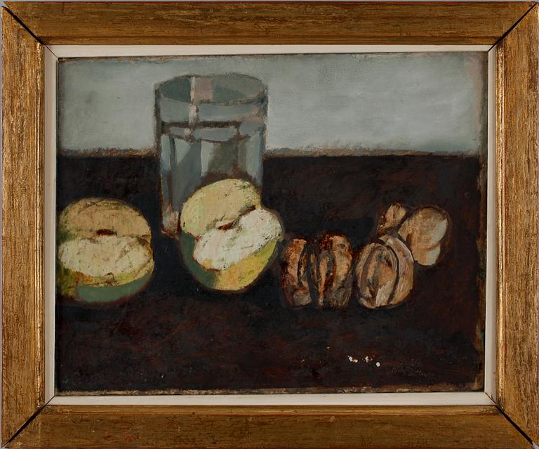 NISSE ZETTERBERG, olja på pannå. Sign.