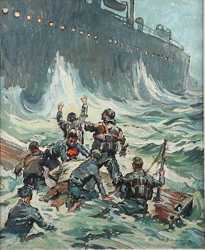 OKÄND KONSTNÄR, olja på duk, otydl. sign. dat. -54.