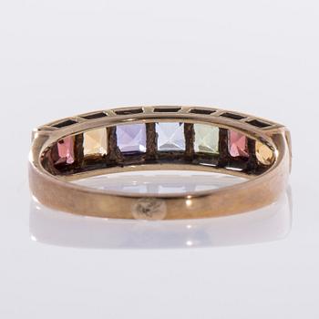 RING, 14K guld, princesslipade stenar, finska stämplar, 1994. Vikt 2,1 g.