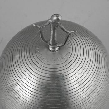 Sylvia Stave, a pewter bowl with cover for C.G. Hallberg, Stockholm, Sweden 1933.