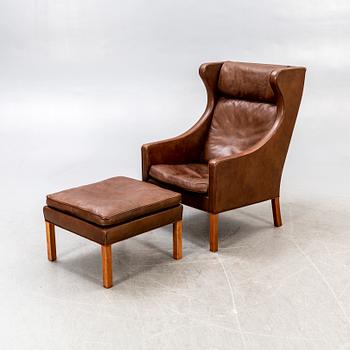 Børge Mogensen, armchair and stool model 2204  later part of the 20th century.