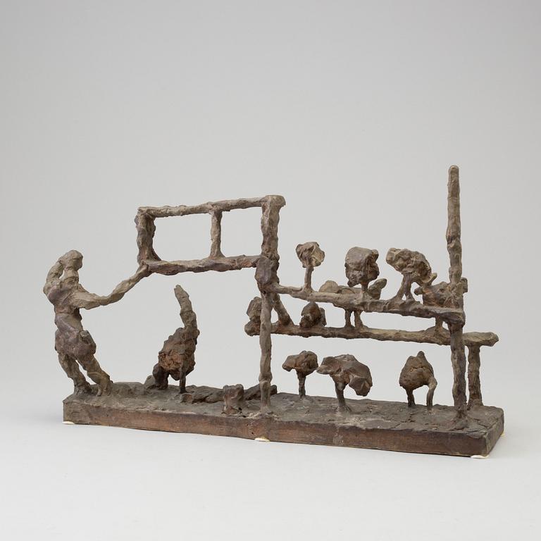 INGA BAGGE, sculpture, bronze, signed.
